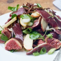 Angela Hartnett's smoked duck and fig salad recipe