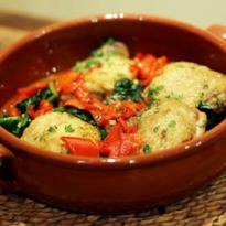 Angela Hartnett's chicken with peppers and spinach recipe