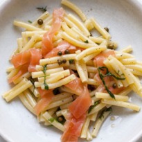 Nigel Slater's pasta with smoked salmon and peppercorn butter recipe