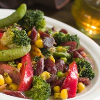 Charred Corn, Broccoli and Plum Salad Recipe