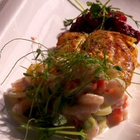 Newfoundland Cod with Shrimp Raita 