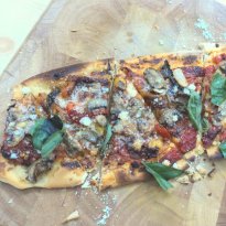 Flat Bread with Roasted Peppers and Mushrooms Recipe