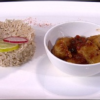 Jheenga Aloo Kofta with Tamarind Rice