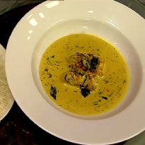 Meen Moilee with Steamed Rice