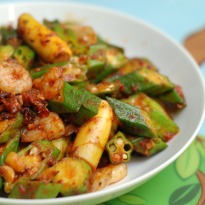 Okra with Baby Corn Recipe