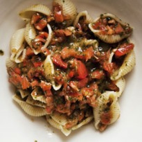 Nigel Slater's conchiglie with tomato and basil recipe