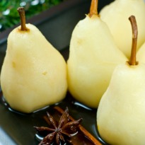 Pears in Saffron and Rose Syrup Recipe