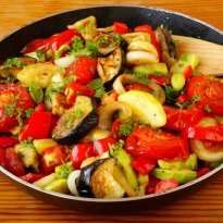 Ratatouille Moulds with Saffron Sauce Recipe