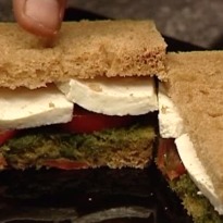 Tomato, Paneer and Mint Chutney Sandwich