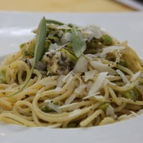 Spaghetti with Broad Beans and Pecorino Recipe