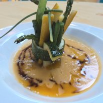 Steamed Asparagus with Potato and Leek Sauce Recipe
