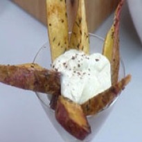 Baked Sweet Potatoes with Blue Cheese Dip Recipe