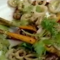 Vegetables with Grilled Squid