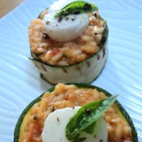 Zucchini Wrapped Tomato and Basil Risotto Recipe