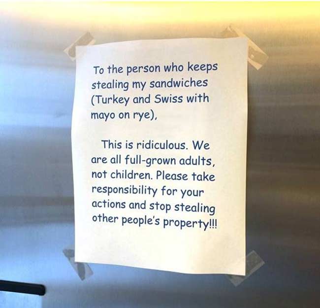 Stop, Thief! Office Sandwich Stealer Asks For Ransom in Hilarious Note Battle With Colleague Stop, Thief! Office Sandwich Stealer Asks For Ransom in Hilarious Note Battle With Colleague