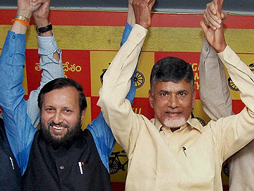 BJP announces alliance with Chandrababu Naidu's TDP BJP announces alliance with Chandrababu Naidu's TDP