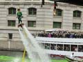 A river in Chicago dyed green as St Patrick's Day celebrations begin across US 
