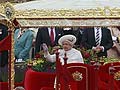 Britain's Queen Elizabeth joins giant jubilee flotilla in London