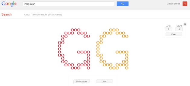 Zerg Rush' easter egg eats your Google search results