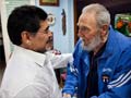 Argentina football legend Diego Maradona meets Fidel Castro in Cuba 