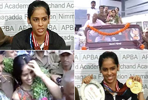 استقبال از ساینا پس از سه قهرمانی متوالی در مسابقات سوپر سری