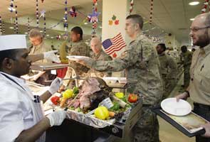 US troops in Afghanistan celebrate Thanksgiving
