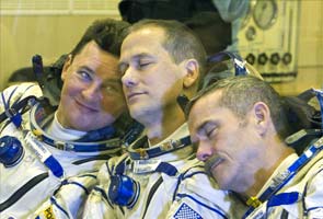 Rocket with three astronauts takes off for International Space Station