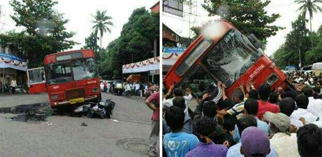 Pune's People Power: Group Lifts Bus to Free Trapped Students