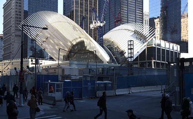 view of the incomplete PATH train station at the World Trade Center ...