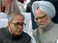 Prime Minister Manmohan Singh meets President Pranab Mukherjee in Delhi