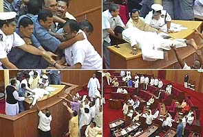 Cong MLA showing his skills on Speaker's podium