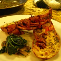 Recipe of Coldwater Lobster with Spinach and Mushrooms 