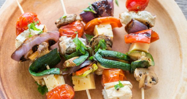 Mix Vegetables and Cheese Skewers