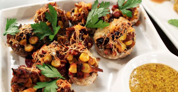 Stuffed Masala Mushrooms