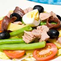 Tuna Nicoise Salad and Orange Sauce