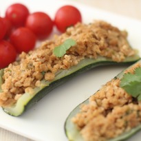 Zucchini Stuffed with Soya