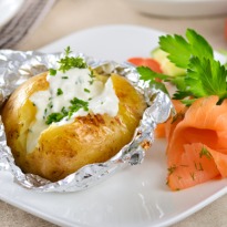 Baked Potatoes with Cream Cheese Dressing