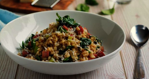 Barley and Spinach Risotto