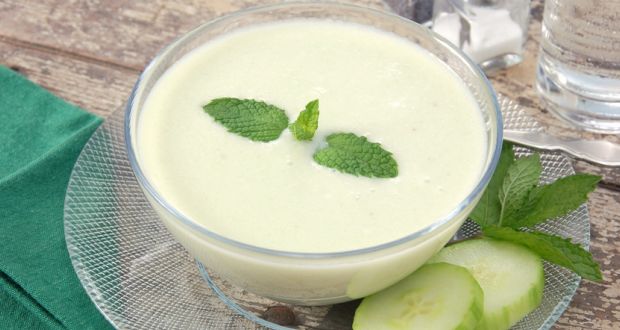 Chilled Cucumber and Prawn Soup