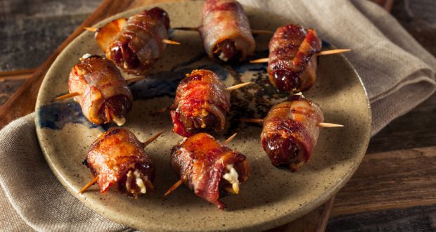 Bacon Wrapped Stuffed Dates