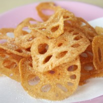 Fried Lotus Stems with Chutney