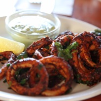 Recipe of Grilled Squid Rings with Vegetables