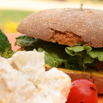 Chicken Feta Cheese Burgers With Potato Salad