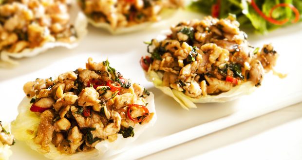 Hot Basil Chicken Cups