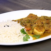 Recipe of Jhinge Chingri Posto with Rice