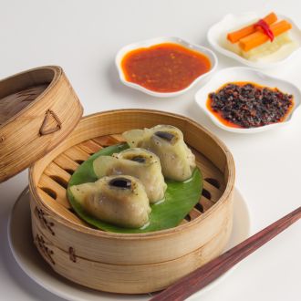 Kiwi and Black Olive Dumplings