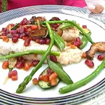 Pan-Seared Grouper with Pomegranate and Vegetable Nage