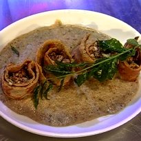 Paneer Besan Chilla with Garlic Pickle and Khuska Rice