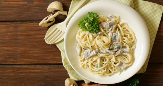 Mushroom Spaghetti Carbonara