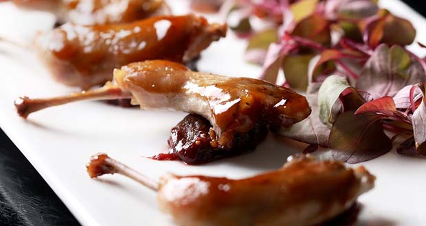 Quail Legs with Tamarind Glaze and Fig Chutney